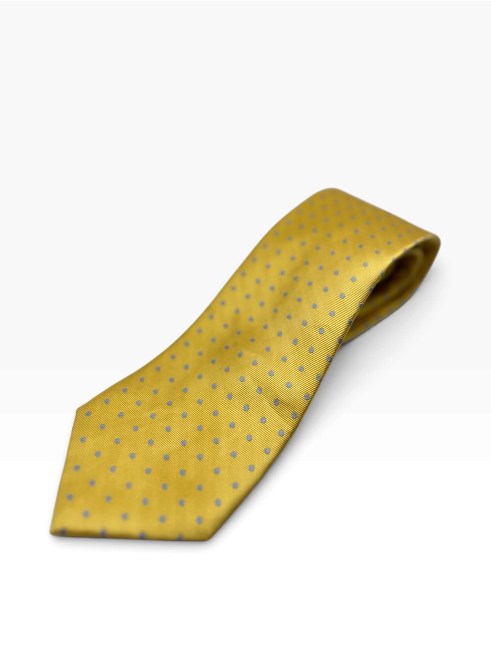 Tommy Hilfiger Yellow Tie with Light Blue Polka Dots